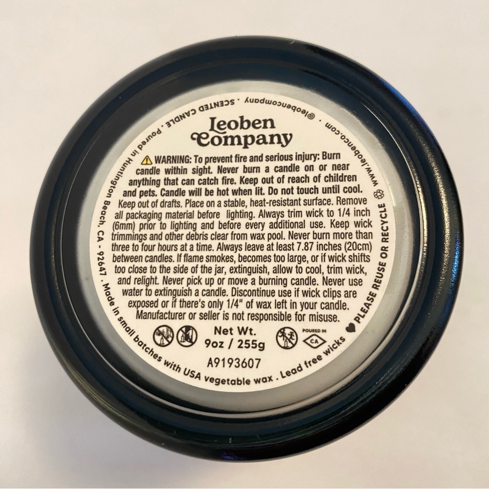Leoben Company Masculine Aromas Co. Vanilla Oak Soy Wax Blend Candle New - Picture 3 of 3